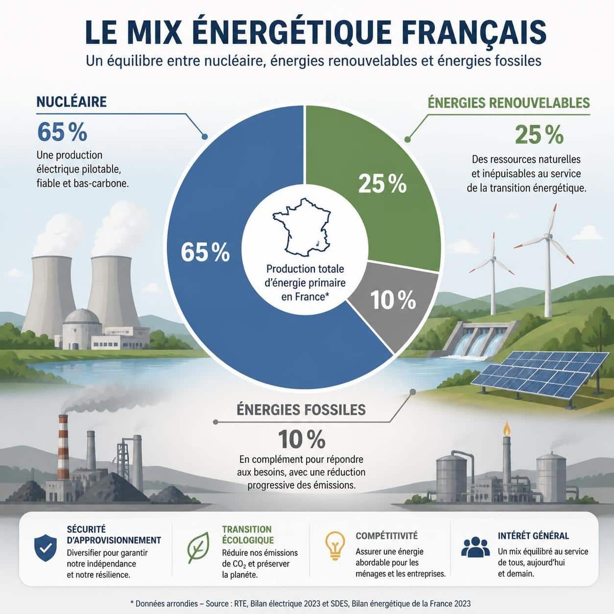 d&eacute;couvrez une explication claire et accessible du mix &eacute;nerg&eacute;tique fran&ccedil;ais pour mieux comprendre ses sources et enjeux.