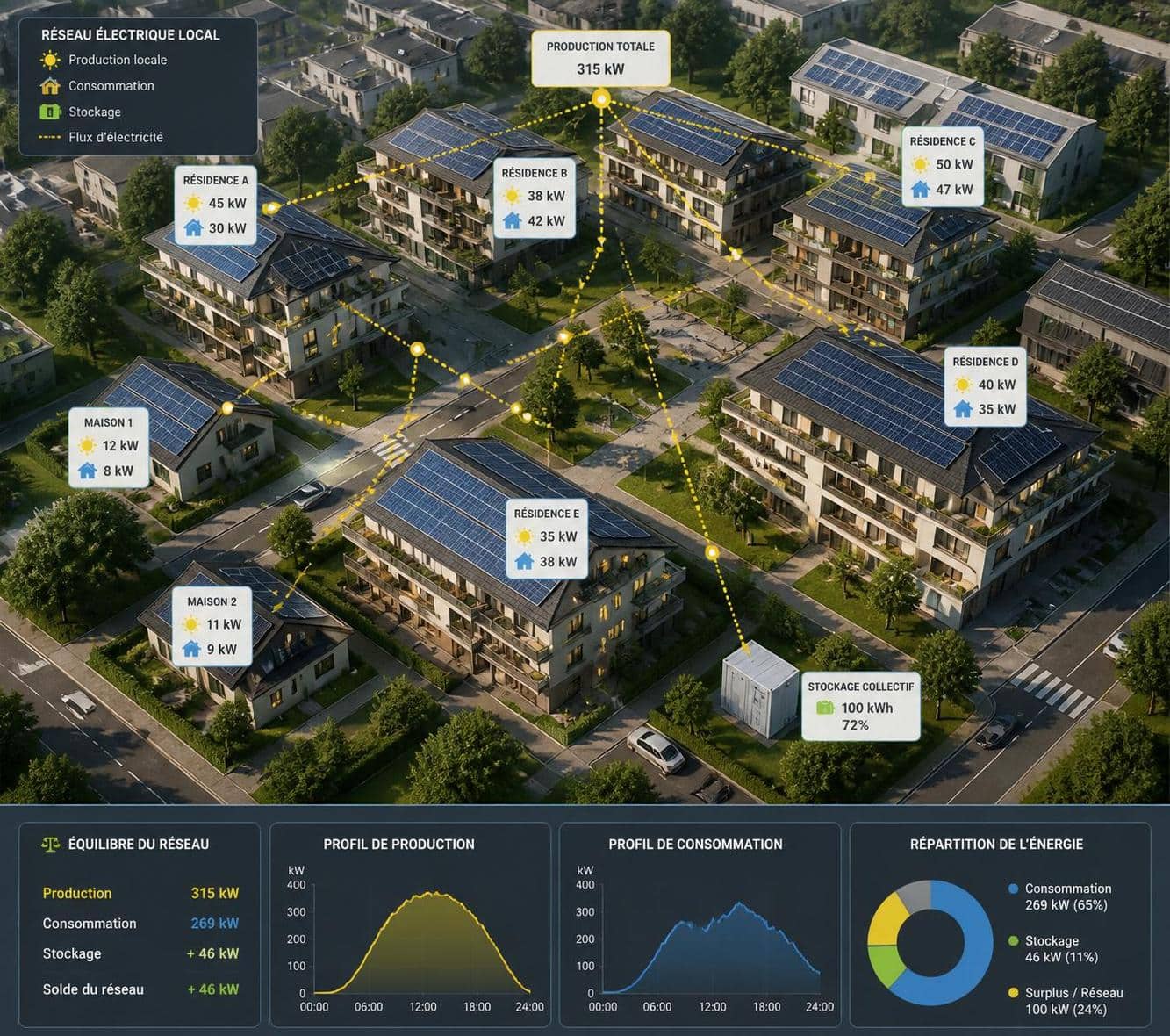 d&eacute;couvrez comment produire de l&rsquo;&eacute;lectricit&eacute; locale dans un habitat collectif gr&acirc;ce &agrave; des solutions efficaces et durables adapt&eacute;es aux logements partag&eacute;s.