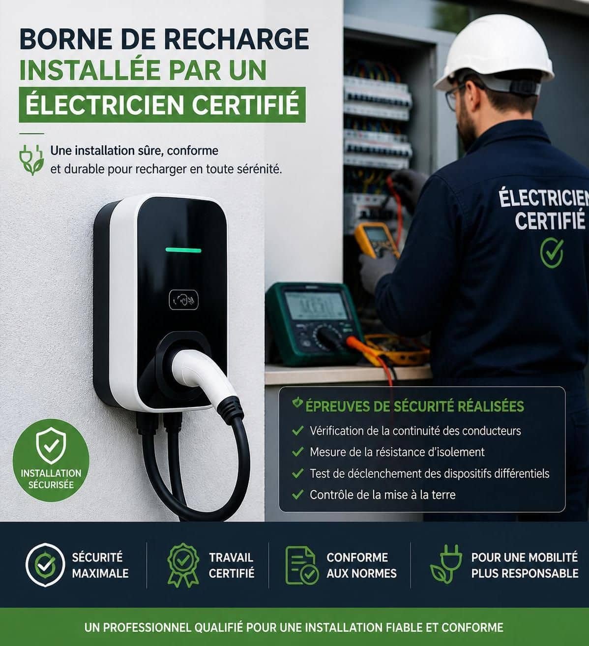 découvrez pourquoi faire appel à un électricien certifié est essentiel pour l'installation sécurisée et conforme d'une borne de recharge électrique.