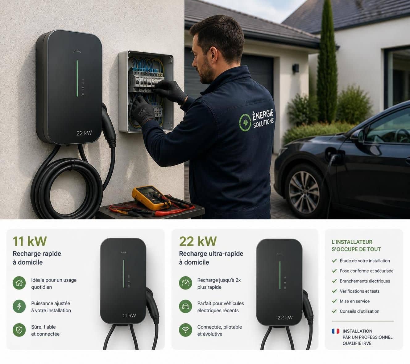 découvrez comment choisir entre une borne de recharge 11 kw et 22 kw pour votre véhicule électrique, en fonction de vos besoins et de votre installation.