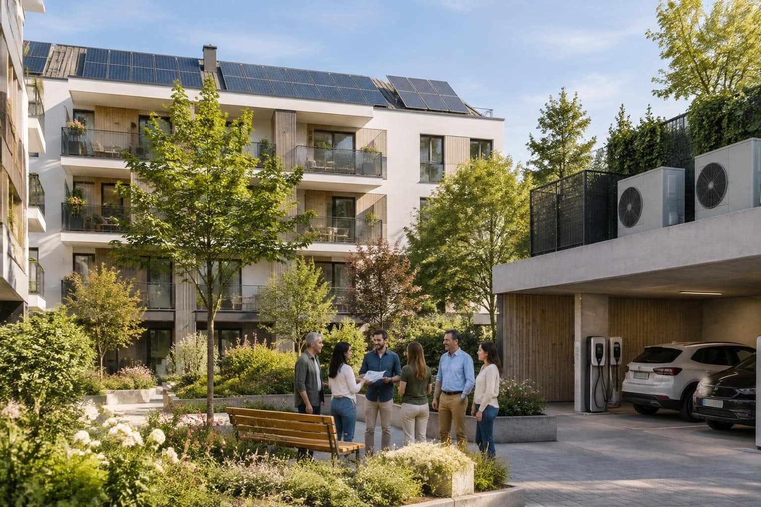 découvrez les solutions d’énergie renouvelable adaptées à la copropriété : panneaux solaires, pompe à chaleur, démarches et règles à connaître.