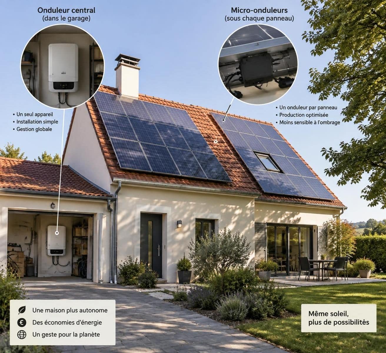 micro-onduleur ou onduleur central : comparez leurs avantages, leurs limites et leur coût pour choisir la solution la mieux adaptée à votre installation solaire.